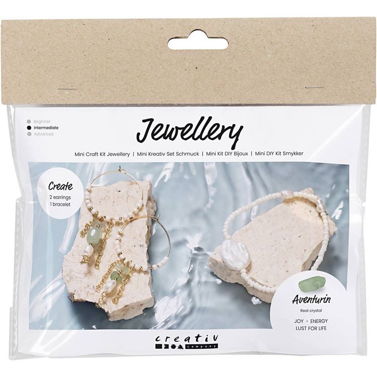 Produktbild: Creativ Company DIY Sets Beads Mini Kreativ Set Schmuck, Armband und Ohrringe , aus Aventurin-Quarz-Mischung, Kreativ Box