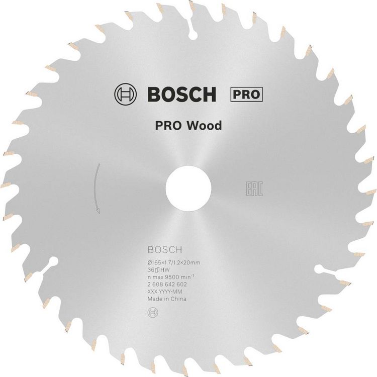 Produktbild: Bosch Accessories Optiline 2608642602 Hartmetall Kreiss&auml;geblatt 165 x 20 x 1.7 mm Z&auml;hneanzahl: 36 1 St.