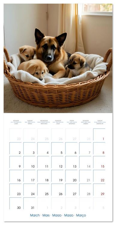 Produktbild: German Shepherds around the year (Wall Calendar 2026 12 &times; 12 Inch) CALVENDO 12 Month Wall Calendar