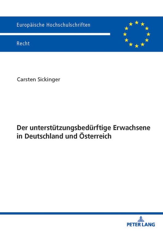Produktbild: Der unterst&uuml;tzungsbed&uuml;rftige Erwachsene in Deutschland und &Ouml;sterreich
