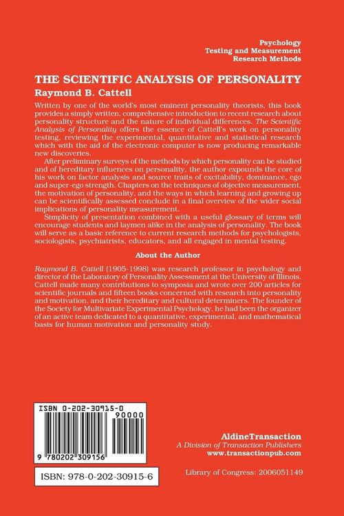 Produktbild: The Scientific Analysis of Personality