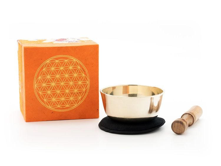 Produktbild: Klangschalen-Set mit Gravur Blume des Lebens Größe M