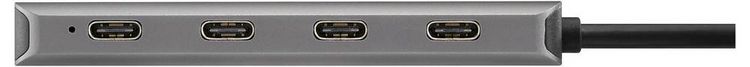Produktbild: Renkforce RF-6872246 USB-Hub 4 Port USB-C&reg; USB 3.2 Gen2 10 GBit/s mit Aluminiumgeh&auml;use, mit USB-C&reg; Stecker Grau RF-USBCH-220