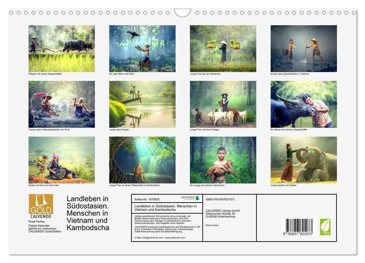 Produktbild: Landleben in S&uuml;dostasien. Menschen in Vietnam und Kambodscha (Wandkalender 2026 DIN A3 quer), CALVENDO Monatskalender