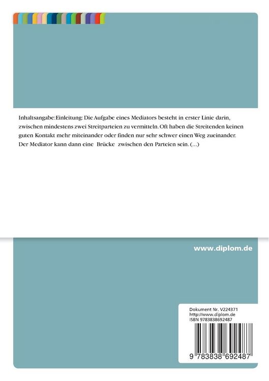 Produktbild: Mediation als Konfliktl&ouml;sungsstrategie