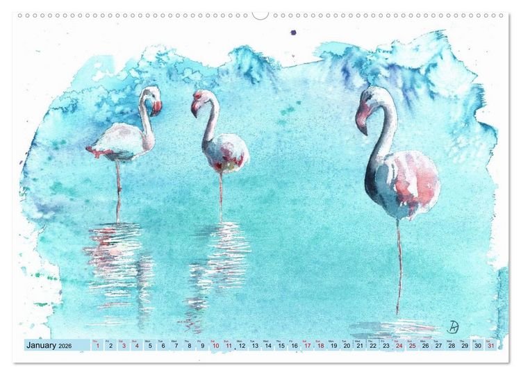 Produktbild: The Fascinating World of Birds in Watercolour (Wall Calendar 2026 DIN A2 landscape), CALVENDO 12 Month Wall Calendar