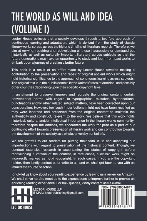 Produktbild: The World As Will And Idea (Volume I)