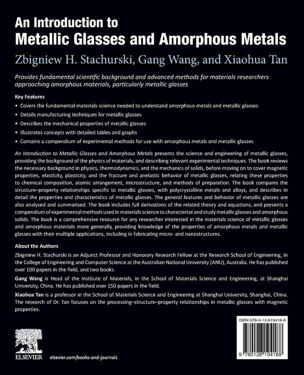 Produktbild: An Introduction to Metallic Glasses and Amorphous Metals