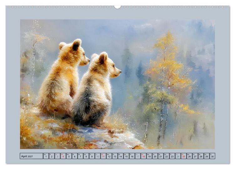 Produktbild: B&auml;renkinder. Kleine Waldseelen im Licht der Natur (Wandkalender 2027 DIN A2 quer), CALVENDO Monatskalender
