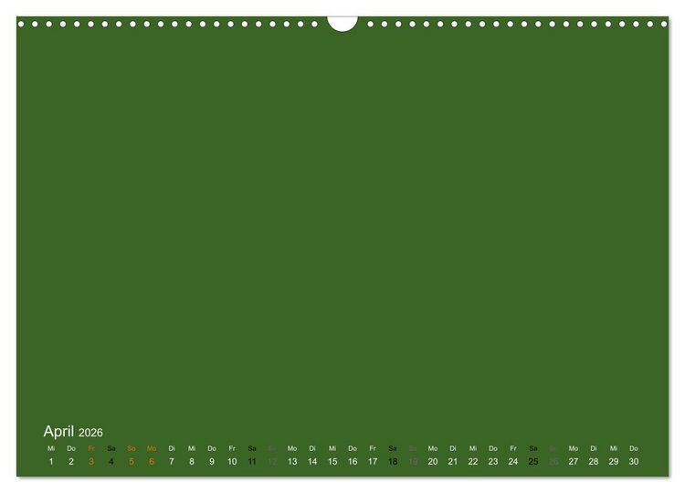 Produktbild: Bastelkalender - dunkel Gr&uuml;n (Wandkalender 2026 DIN A3 quer), CALVENDO Monatskalender