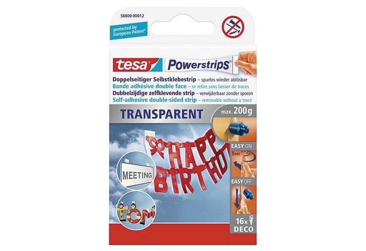 Produktbild: TESA&reg; Powerstrips&reg; Transparent Deco, transparent