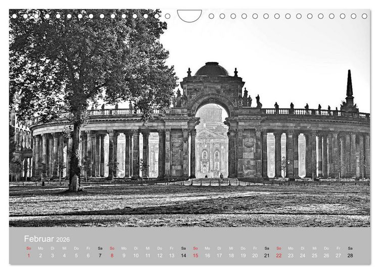 Produktbild: Potsdam schwarz auf wei&szlig; (Wandkalender 2026 DIN A4 quer), CALVENDO Monatskalender