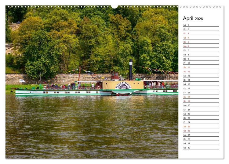 Produktbild: Schaufelraddampfer (hochwertiger Premium Wandkalender 2026 DIN A2 quer), Kunstdruck in Hochglanz