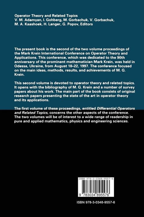 Produktbild: Operator Theory and Related Topics
