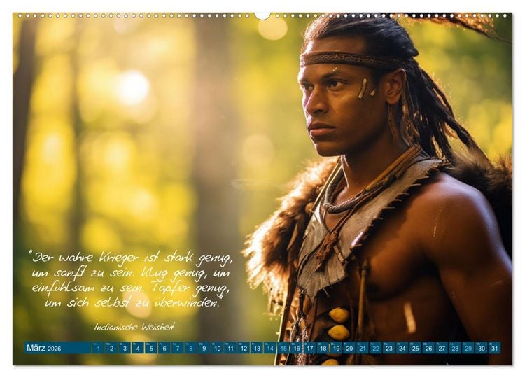Produktbild: Die Stimme des Windes: Indianische Weisheiten im Jahresverlauf (hochwertiger Premium Wandkalender 2026 DIN A2 quer), Kunstdruck in Hochglanz