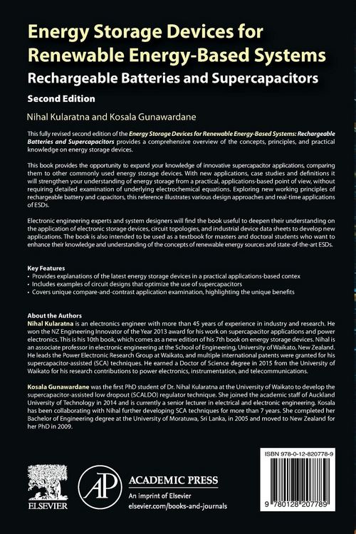 Produktbild: Energy Storage Devices for Renewable Energy-Based Systems