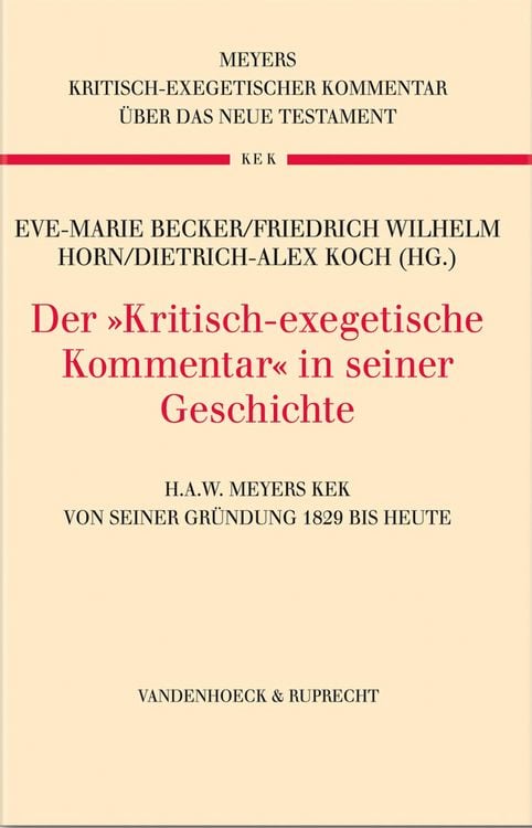 Produktbild: Der &raquo;Kritisch-exegetische Kommentar&laquo; in seiner Geschichte