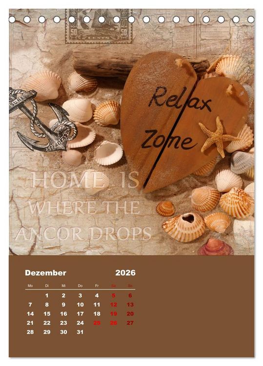 Produktbild: Geschenke vom Meer (Tischkalender 2026 DIN A5 hoch), CALVENDO Monatskalender
