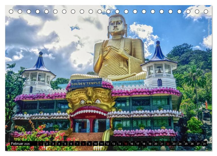 Produktbild: Sri Lanka 2026 Kulturh&ouml;hepunkte (Tischkalender 2026 DIN A5 quer), CALVENDO Monatskalender