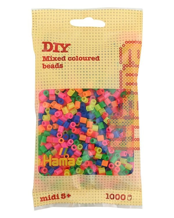 Produktbild: Hama&reg; B&uuml;gelperlen Midi - Neon Mix 1000 Perlen.