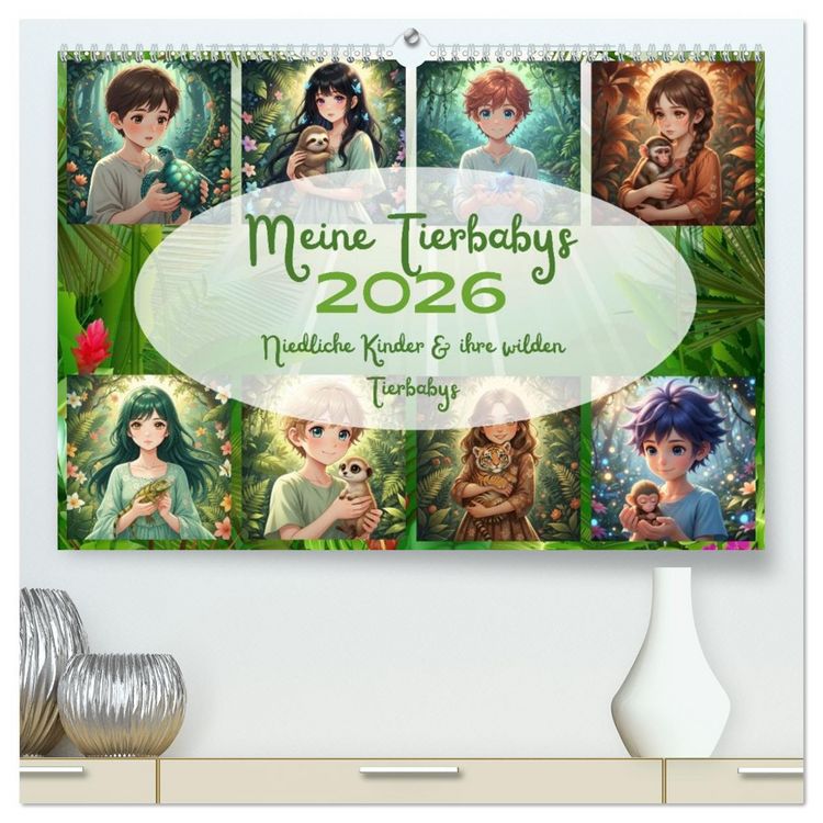 Produktbild: Meine Tierbabys (hochwertiger Premium Wandkalender 2026 DIN A2 quer), Kunstdruck in Hochglanz