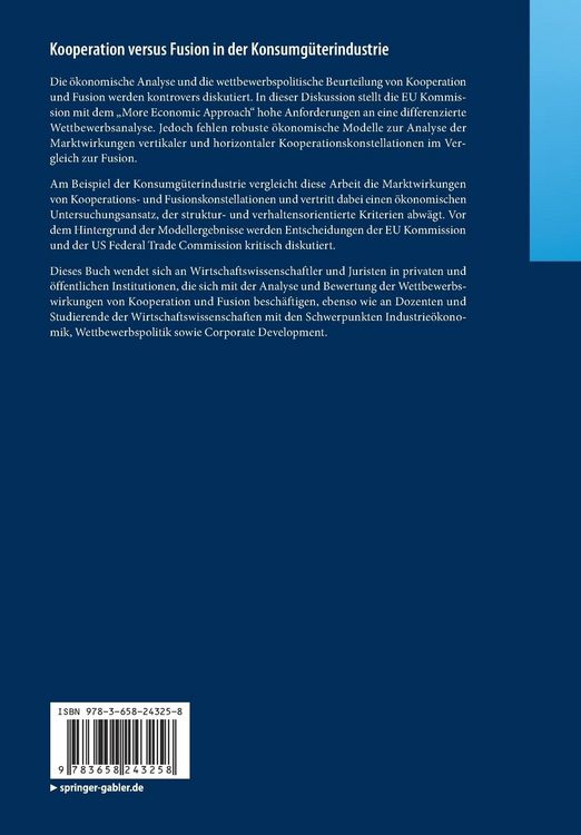 Produktbild: Kooperation versus Fusion in der Konsumg&uuml;terindustrie