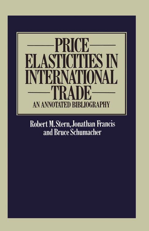 Produktbild: Price Elasticities in International Trade