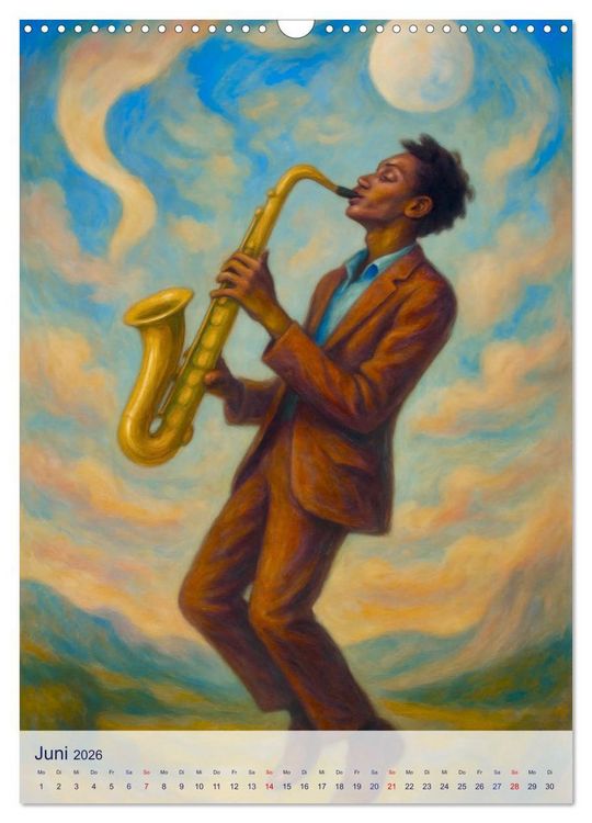 Produktbild: Saxophonisten. Eine Hommage an die Magie des Saxophons (Wandkalender 2026 DIN A3 hoch), CALVENDO Monatskalender