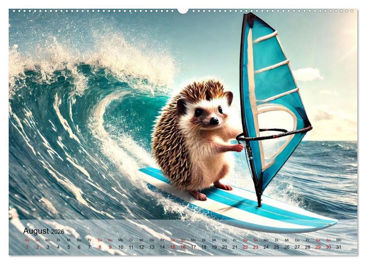 Produktbild: Tierische Illusionen - Humorvolle Tierfantasien (Wandkalender 2026 DIN A2 quer), CALVENDO Monatskalender