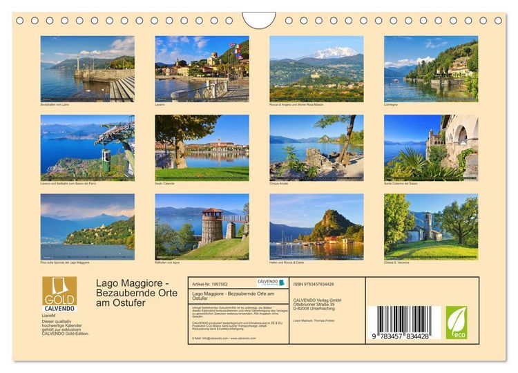 Produktbild: Lago Maggiore - Bezaubernde Orte am Ostufer (Wandkalender 2026 DIN A4 quer), CALVENDO Monatskalender