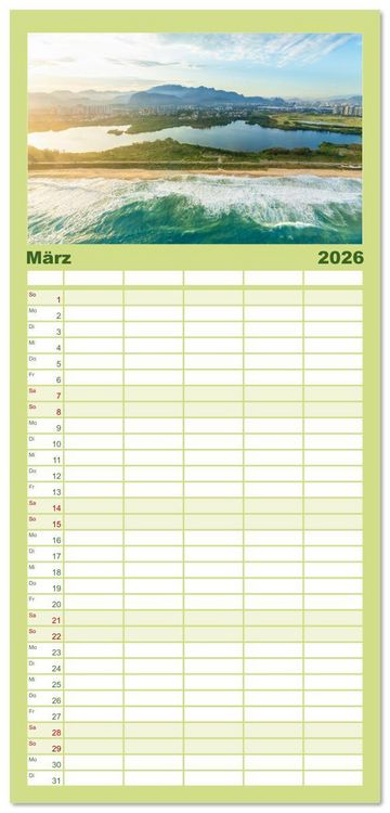 Produktbild: Familienplaner 2026 - Brasilien - Das einzigartige Land in S&uuml;damerika. mit 5 Spalten (Wandkalender, 21 x 45 cm) CALVENDO