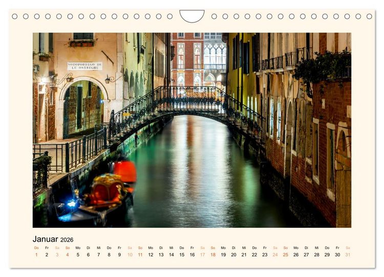 Produktbild: Venedig - Magie bei Nacht (Wandkalender 2026 DIN A4 quer), CALVENDO Monatskalender