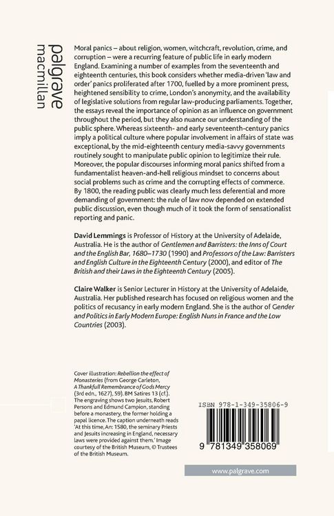 Produktbild: Moral Panics, the Media and the Law in Early Modern England