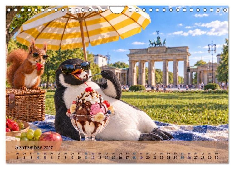 Produktbild: Pinguins gro&szlig;e Weltreise (Wandkalender 2027 DIN A4 quer), CALVENDO Monatskalender