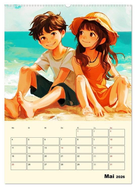Produktbild: Coole Manga Kids. Lustige Abenteuer im Pixelreich (Wandkalender 2026 DIN A2 hoch), CALVENDO Monatskalender