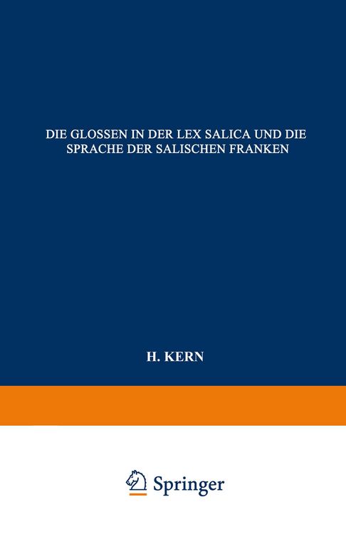 Produktbild: Die Glossen in der Lex Salica und die Sprache der Salischen Franken