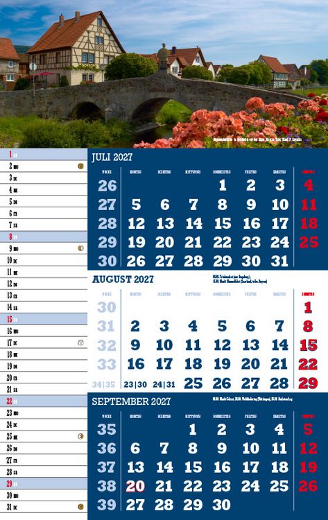Produktbild: Drei-Monatskalender Deutschland 2027
