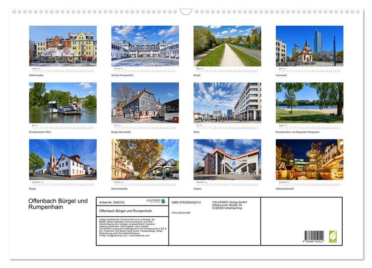 Produktbild: Offenbach B&uuml;rgel und Rumpenhain (Wandkalender 2027 DIN A2 quer), CALVENDO Monatskalender