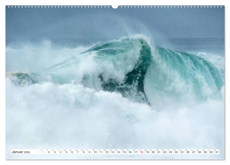 Produktbild: WASSERBERGE - Die Riesenwellen von Nazar&eacute; (hochwertiger Premium Wandkalender 2026 DIN A2 quer), Kunstdruck in Hochglanz