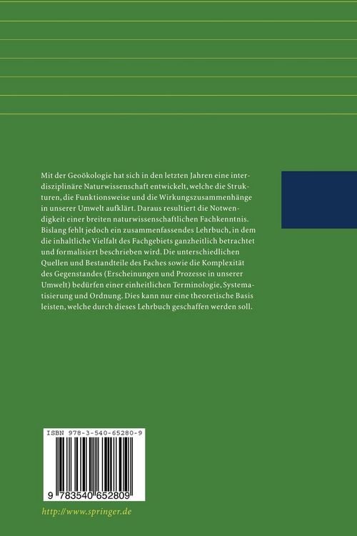 Produktbild: Grundlagen der Geo&ouml;kologie