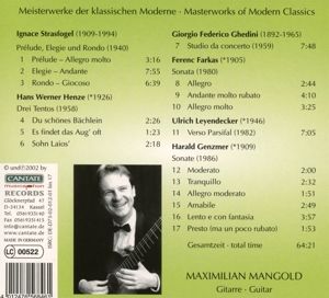 Produktbild: Meisterwerke der klassischen Moderne f&uuml;r Gitarre