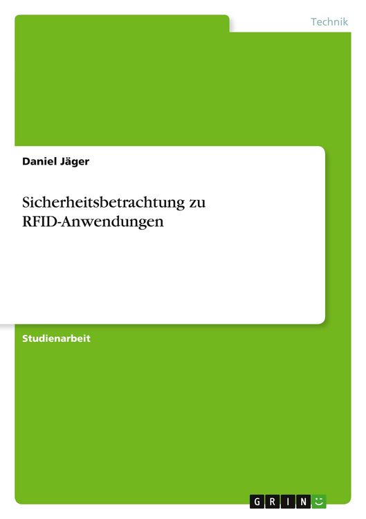 Produktbild: Sicherheitsbetrachtung zu RFID-Anwendungen