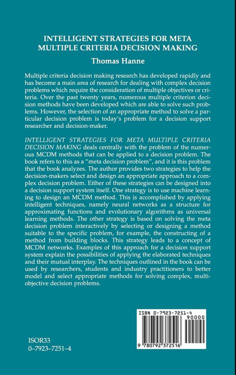 Produktbild: Intelligent Strategies for Meta Multiple Criteria Decision Making