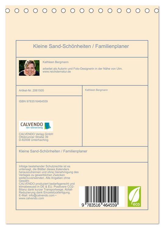 Produktbild: Kleine Sand-Sch&ouml;nheiten / Familienplaner (Tischkalender 2026 DIN A5 hoch), CALVENDO Monatskalender