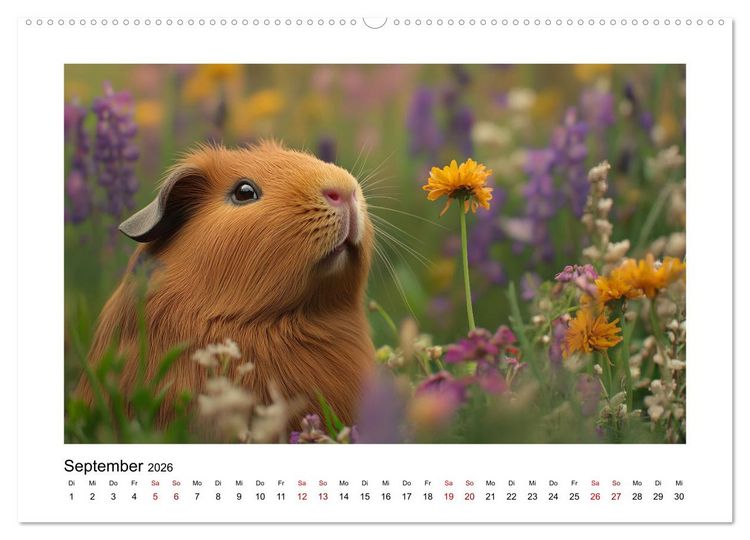 Produktbild: Mehr Schwein mit Meerschwein (Wandkalender 2026 DIN A2 quer), CALVENDO Monatskalender