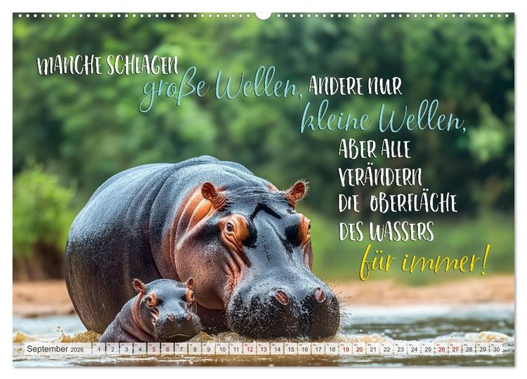 Produktbild: Ein tierisch gutes Jahr (hochwertiger Premium Wandkalender 2026 DIN A2 quer), Kunstdruck in Hochglanz