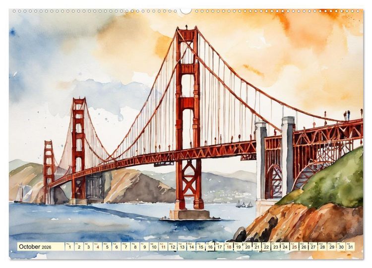 Produktbild: The most famous bridges in the world (High Quality Premium Wall Calendar 2026 DIN A2 landscape),CALVENDO 12 Month Wall Calendar