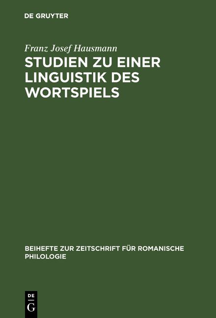 Produktbild: Studien zu einer Linguistik des Wortspiels