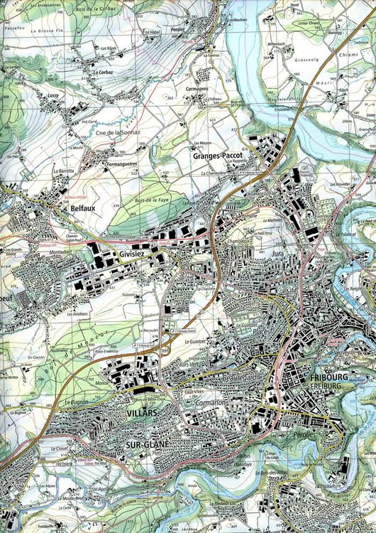 Produktbild: Swisstopo 1 : 25 000 Fribourg