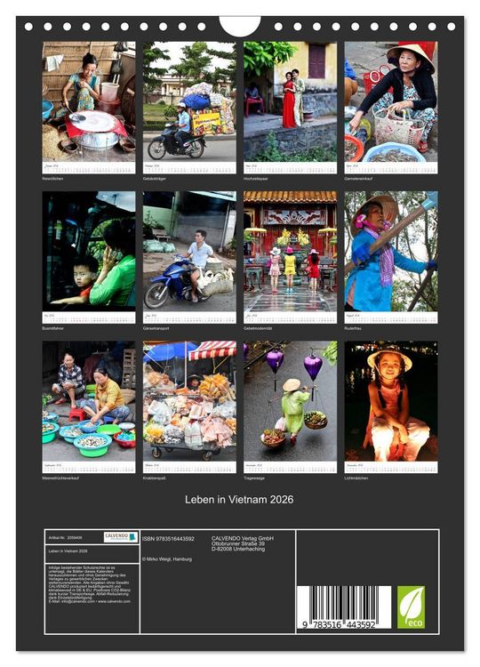 Produktbild: Leben in Vietnam 2026 (Wandkalender 2026 DIN A4 hoch), CALVENDO Monatskalender